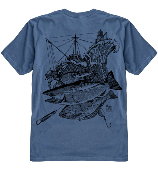Troller Storm and Salmon Organic Cotton Unisex Tee
