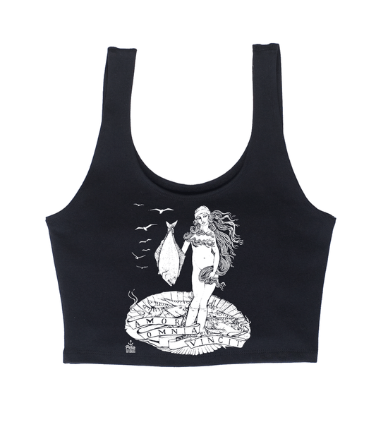 Birth of Venus in White Crop Tank