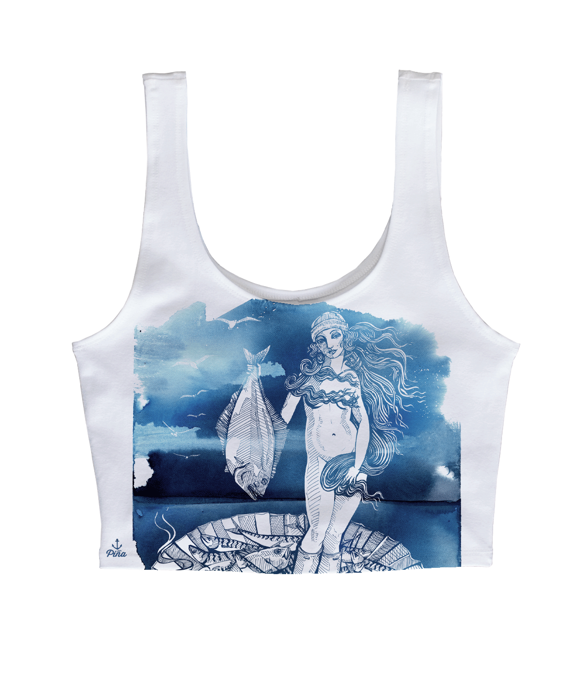 Birth of Venus on Watercolour Crop Tank