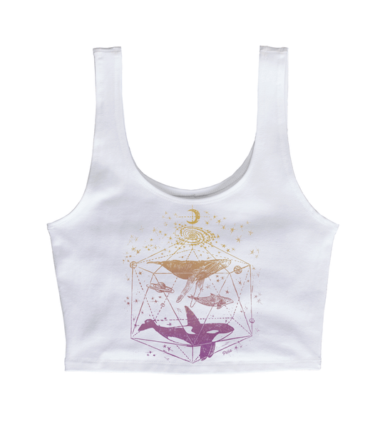 Galactic Whales in Colour Crop Tank