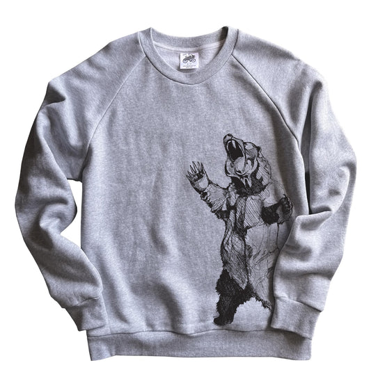 Bearhugger In Black Line Organic Cotton Unisex Sweatshirt