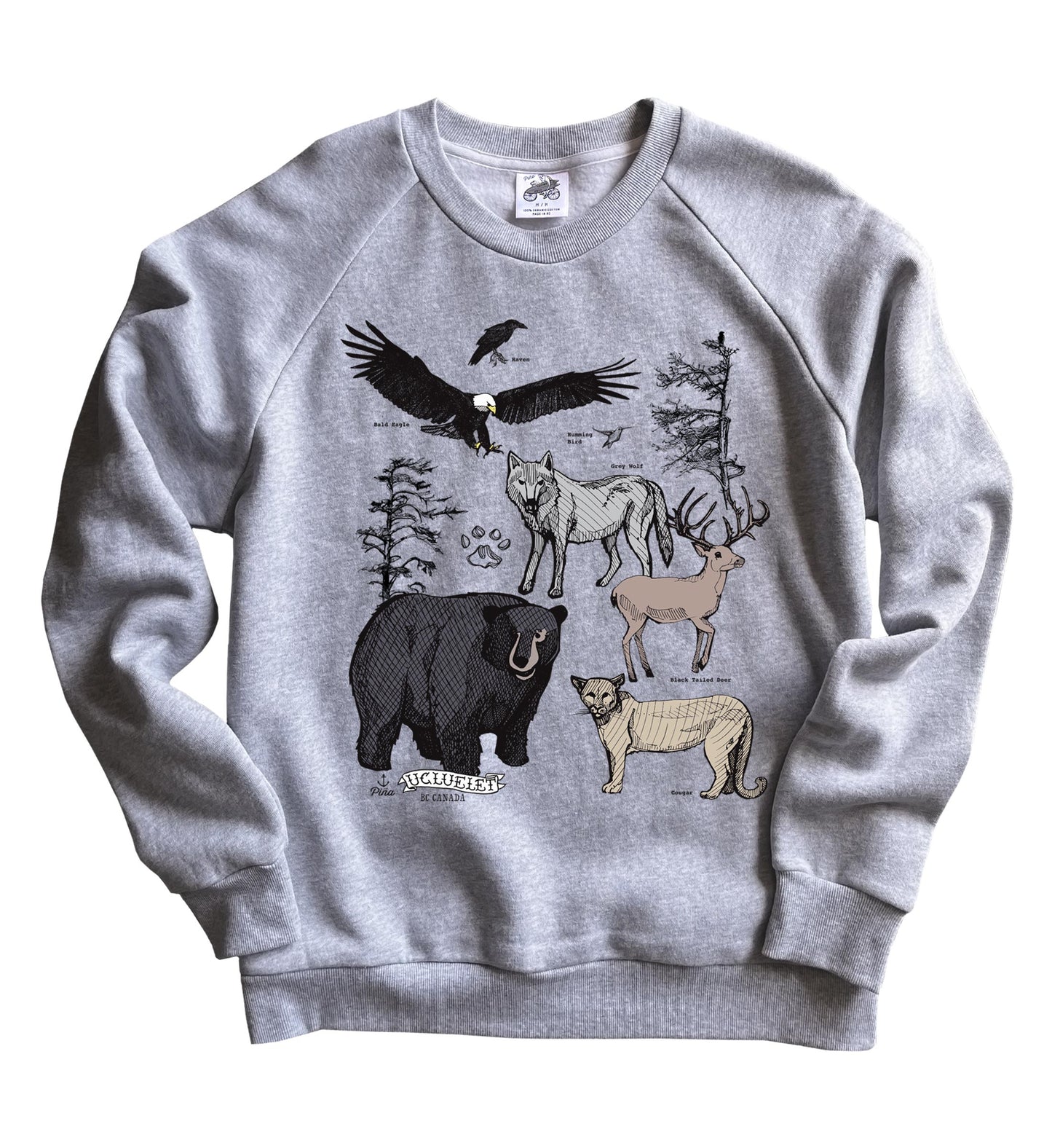 Forest Species in Full Colour Organic Cotton Unisex Sweatshirt