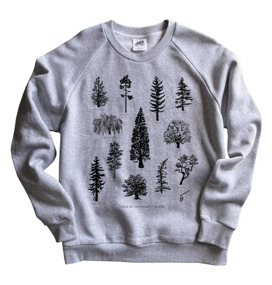 Tree Species in Black Ink Organic Cotton Unisex Sweatshirt