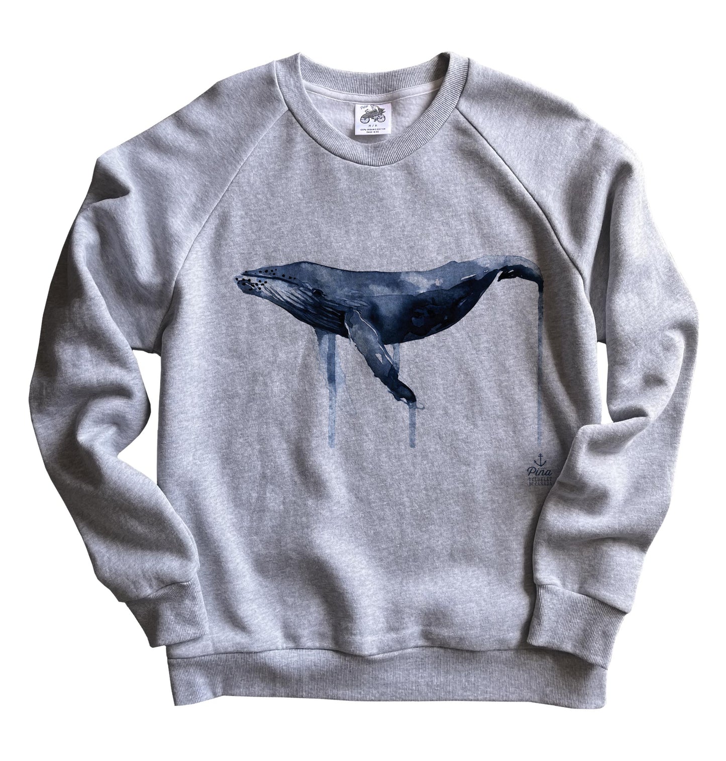 Watercolour Humpback Whale Organic Cotton Unisex Sweatshirt