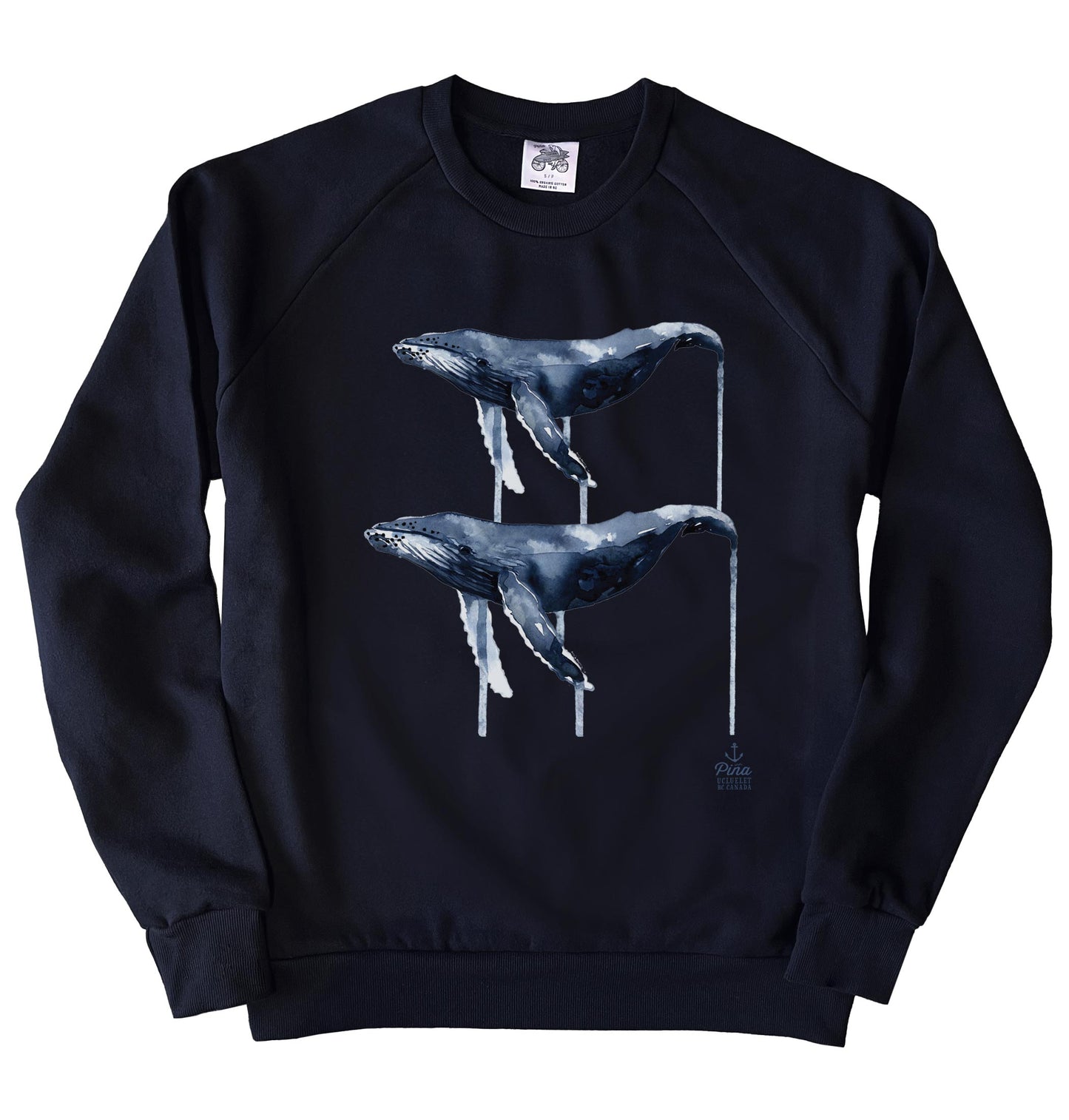 Watercolour Humpback Whales Organic Cotton Unisex Sweatshirt