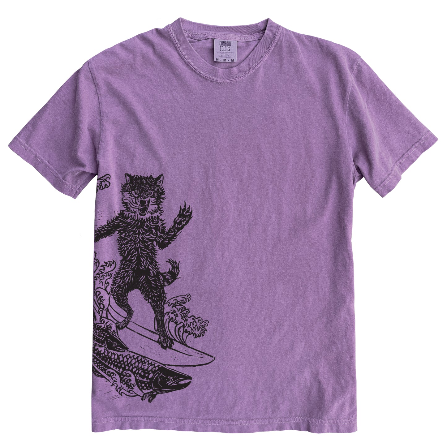 Seawolf in Black Ink Comfort Colours Heavyweight Cotton Unisex Tee
