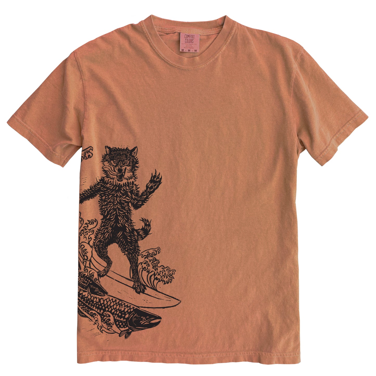 Seawolf in Black Ink Comfort Colours Heavyweight Cotton Unisex Tee