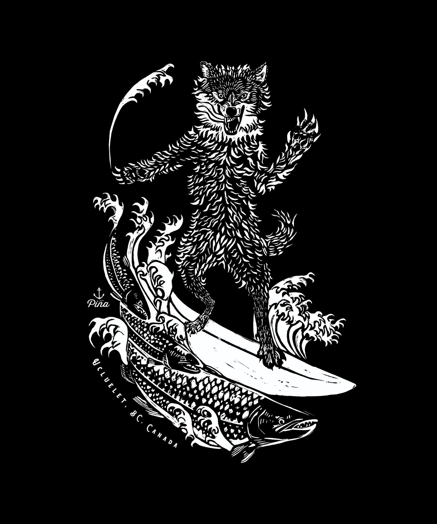 Organic Cotton Unisex Hoodie With Seawolf Design