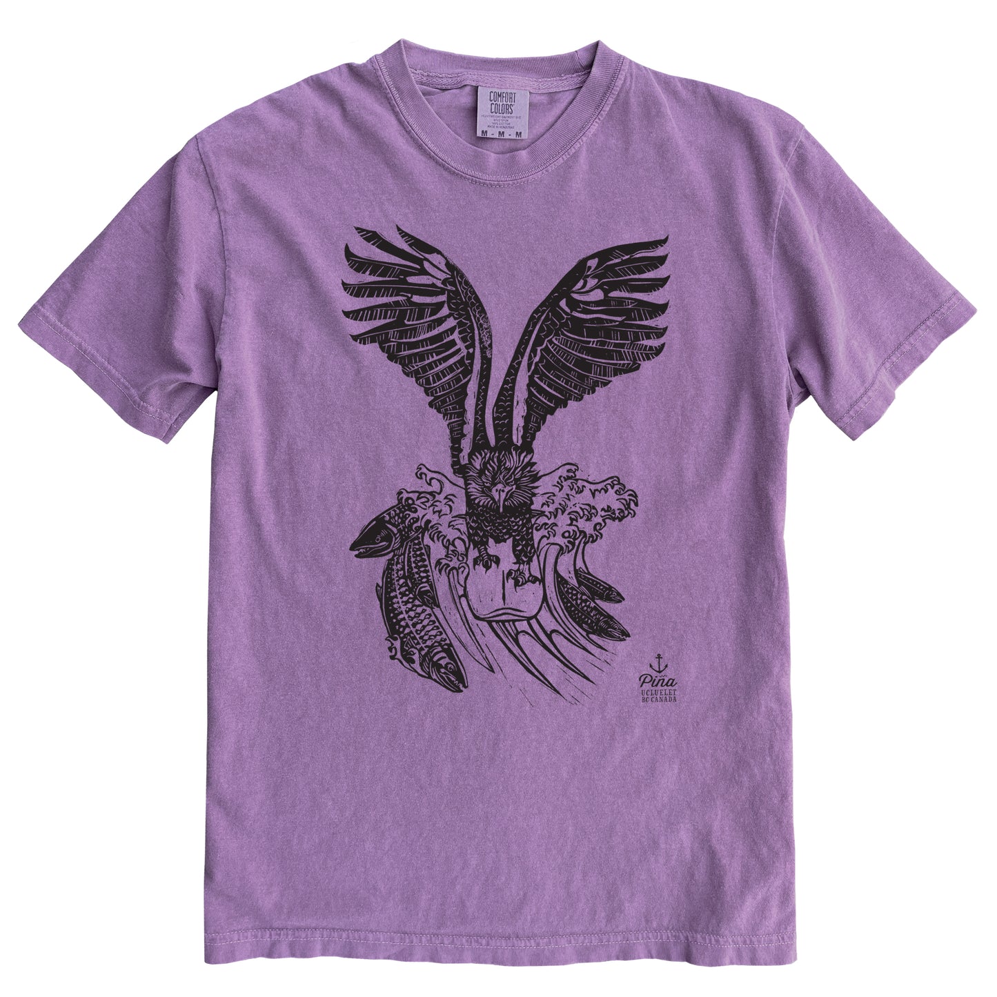 Surfin Bird in Black Ink Comfort Colours Heavyweight Cotton Unisex Tee