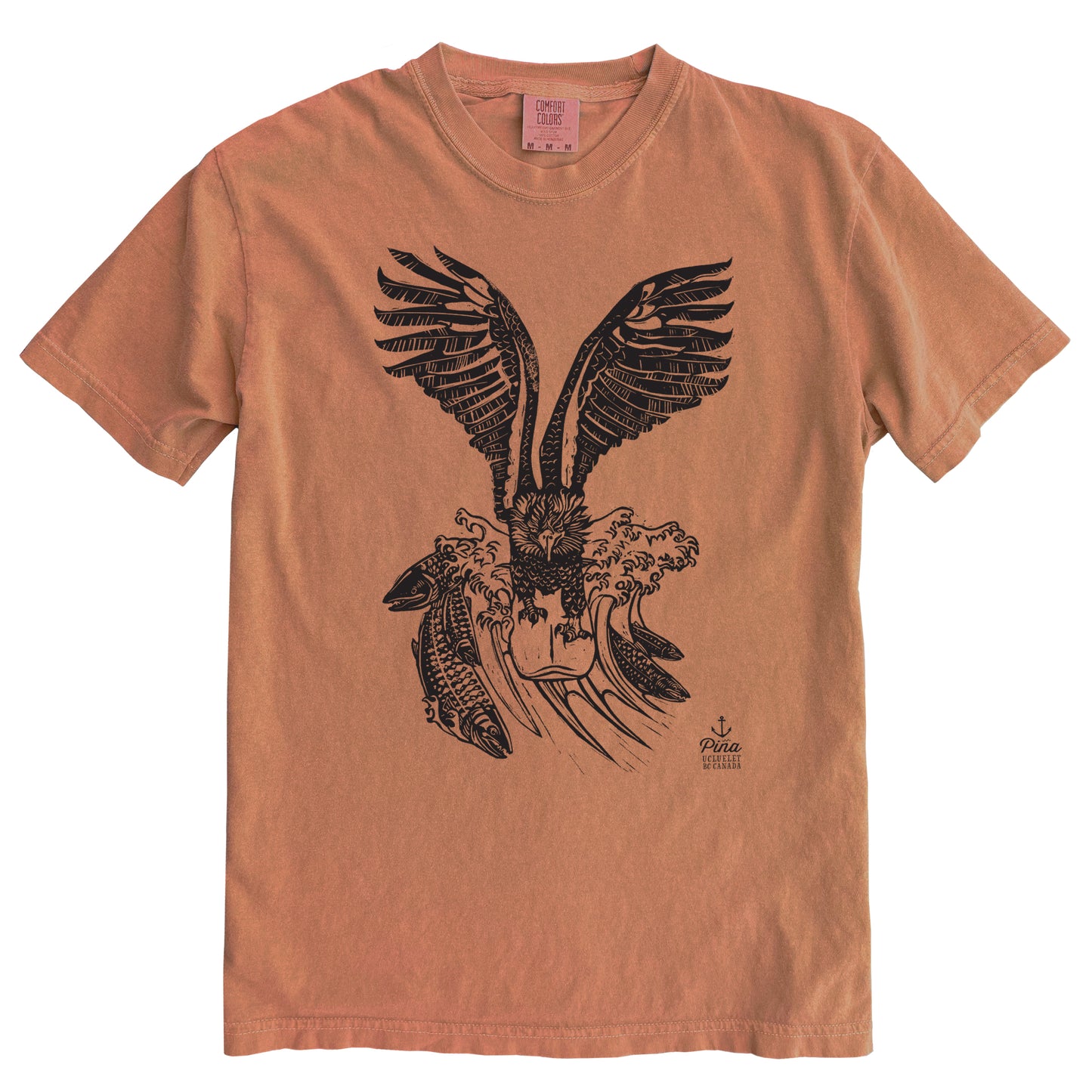 Surfin Bird in Black Ink Comfort Colours Heavyweight Cotton Unisex Tee
