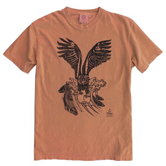 Surfin Bird in Black Ink Comfort Colours Heavyweight Cotton Unisex Tee