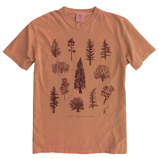 Tree Species in Brown Ink Comfort Colours Heavyweight Cotton Unisex Tee