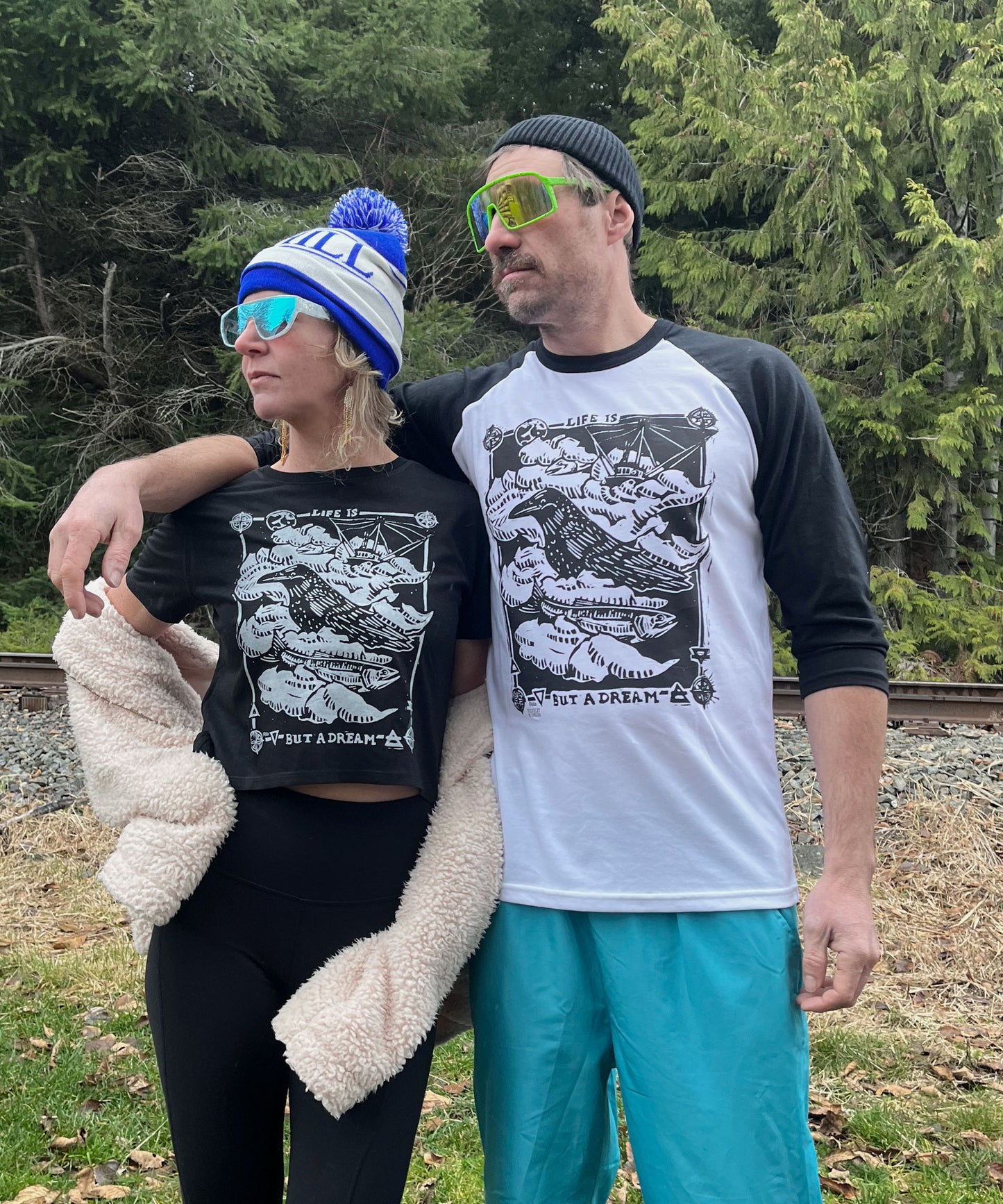 Unisex 3/4 Sleeve Baseball With Dream Raven Design, Made in Canada