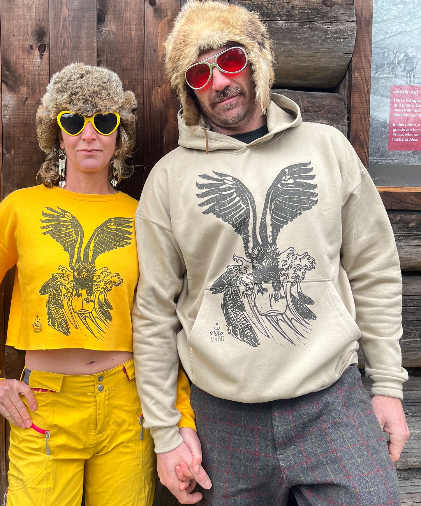 Unisex Pullover Hoodie With Surfin' Bird Design, Made in Canada