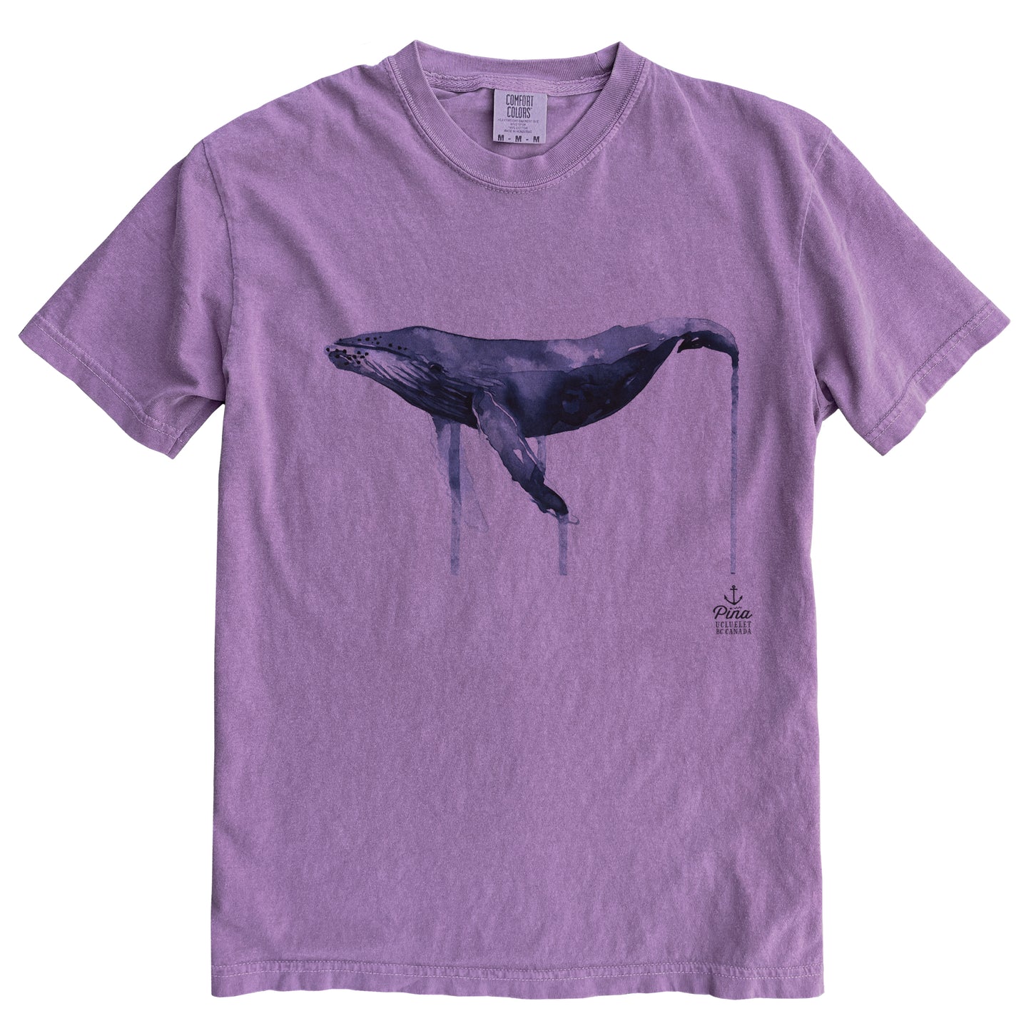 Watercolour Humpback in Colour Ink Comfort Colours Heavyweight Cotton Unisex Tee