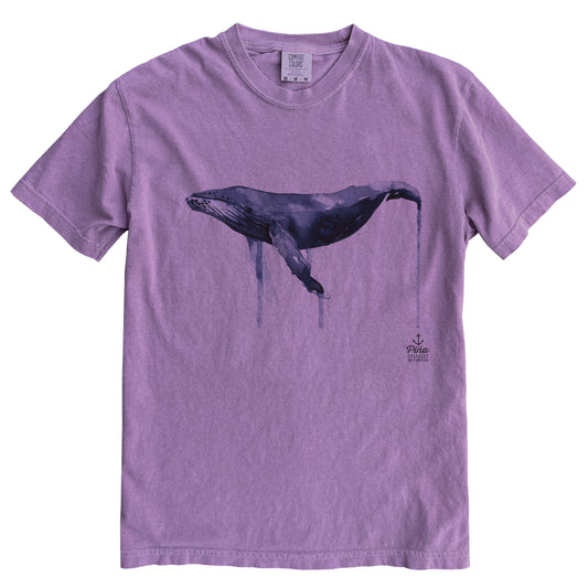 Watercolour Humpback in Colour Ink Comfort Colours Heavyweight Cotton Unisex Tee
