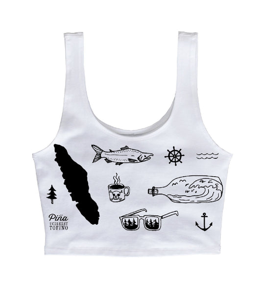 Vancouver Island Essentials in Black Crop Tank