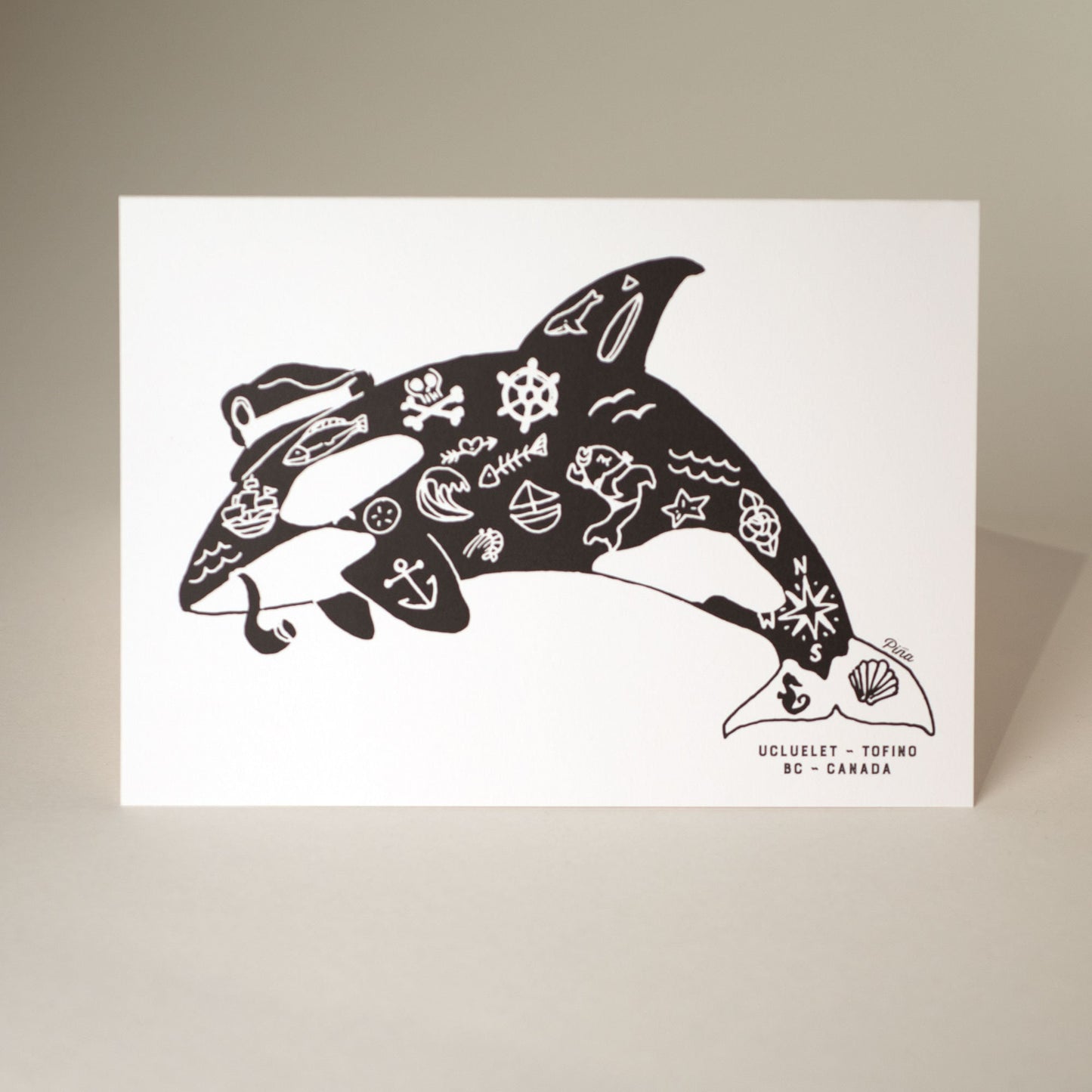 Tattooed Orca Greeting Card