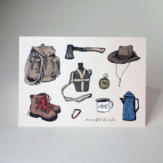 Hiking Gear of Vancouver Island Greeting Card