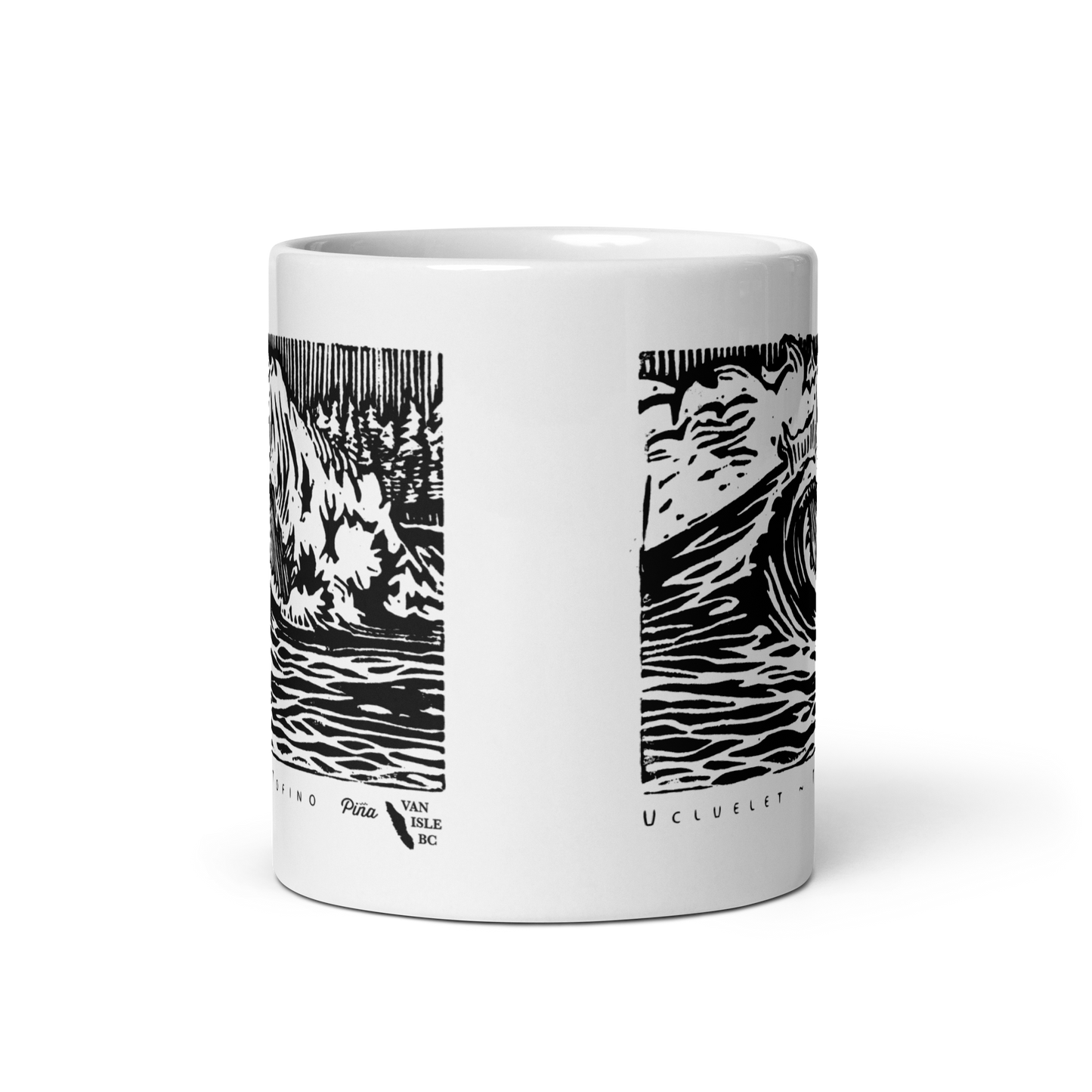 PNW Wave White Glossy Mug