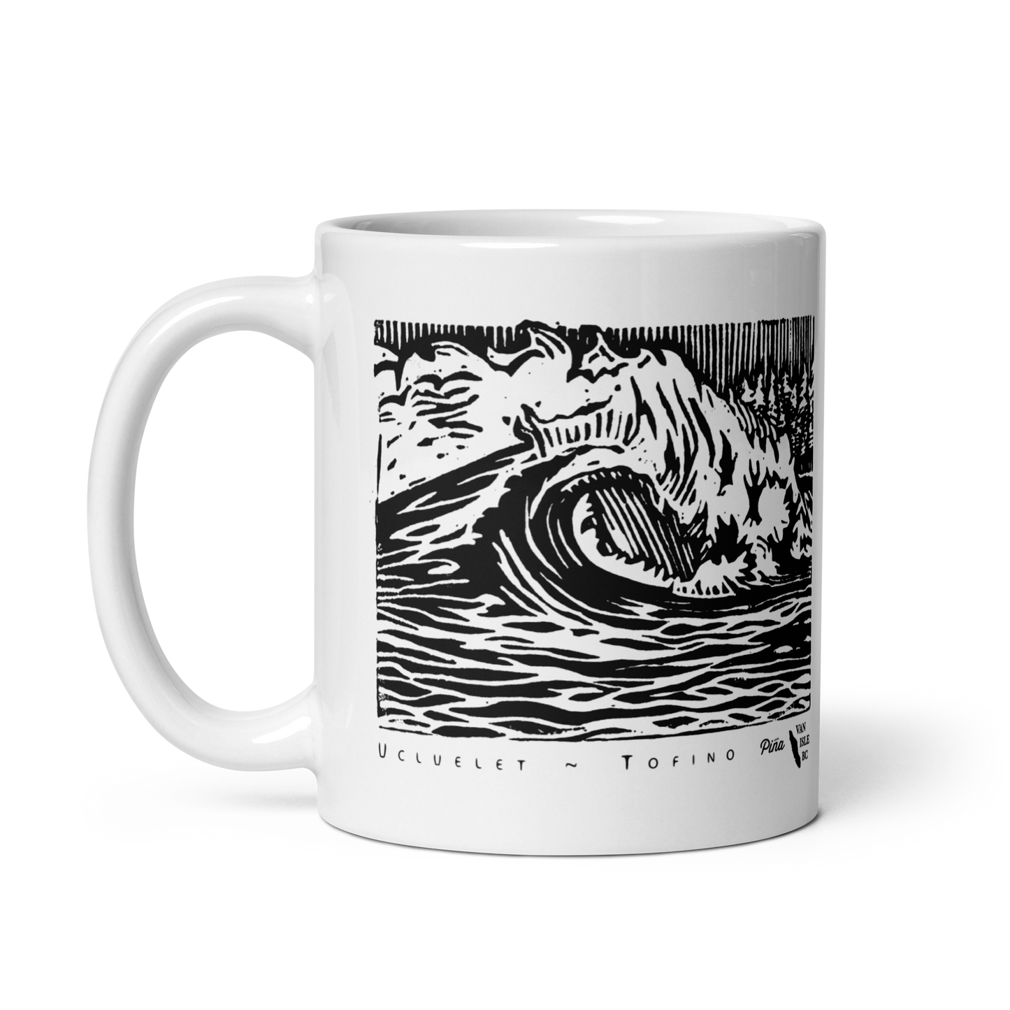 PNW Wave White Glossy Mug