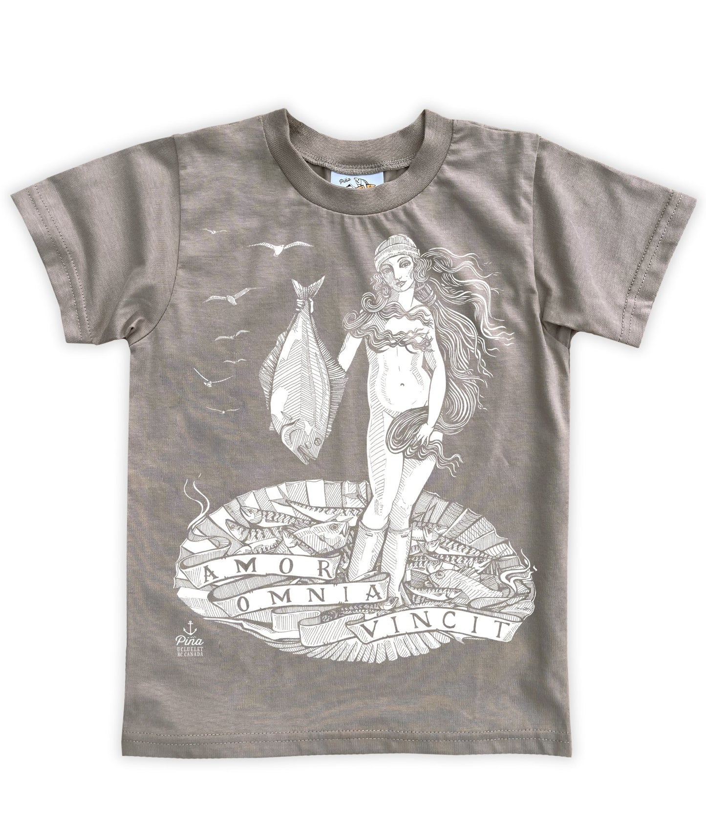 Birth of Venus in White Negative Organic Cotton Kids Tee