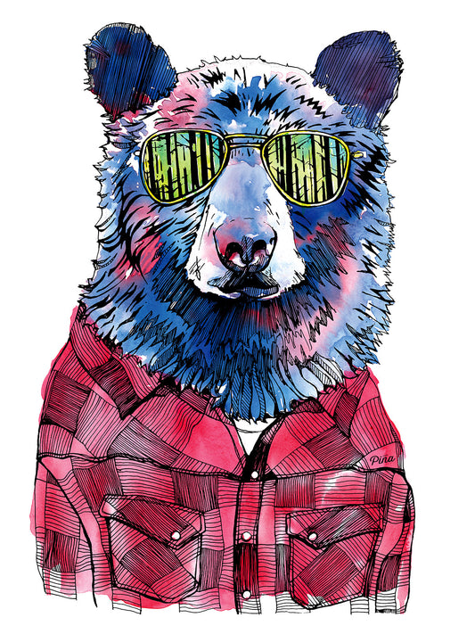 Hipster Bear Design