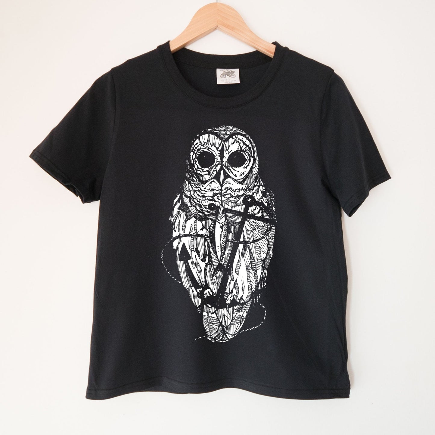 Owl & Anchor in White Kennedy Lake Ladies Organic Cotton Tee