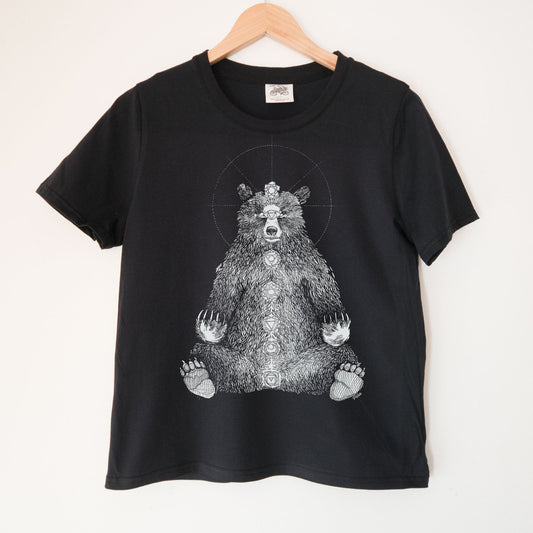 Kundalini Bear in White Kennedy Lake Ladies Organic Cotton Tee