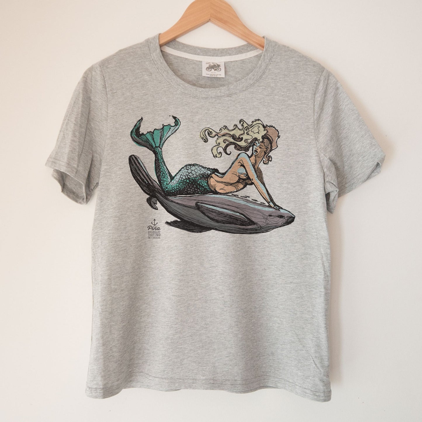 Mermaid Sealion in Colour Kennedy Lake Ladies Organic Cotton Tee