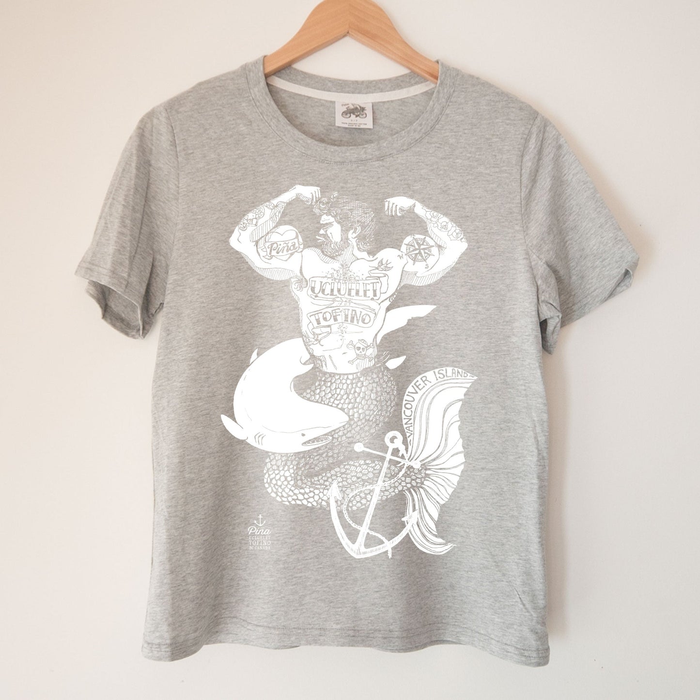 Merman in White Kennedy Lake Ladies Organic Cotton Tee