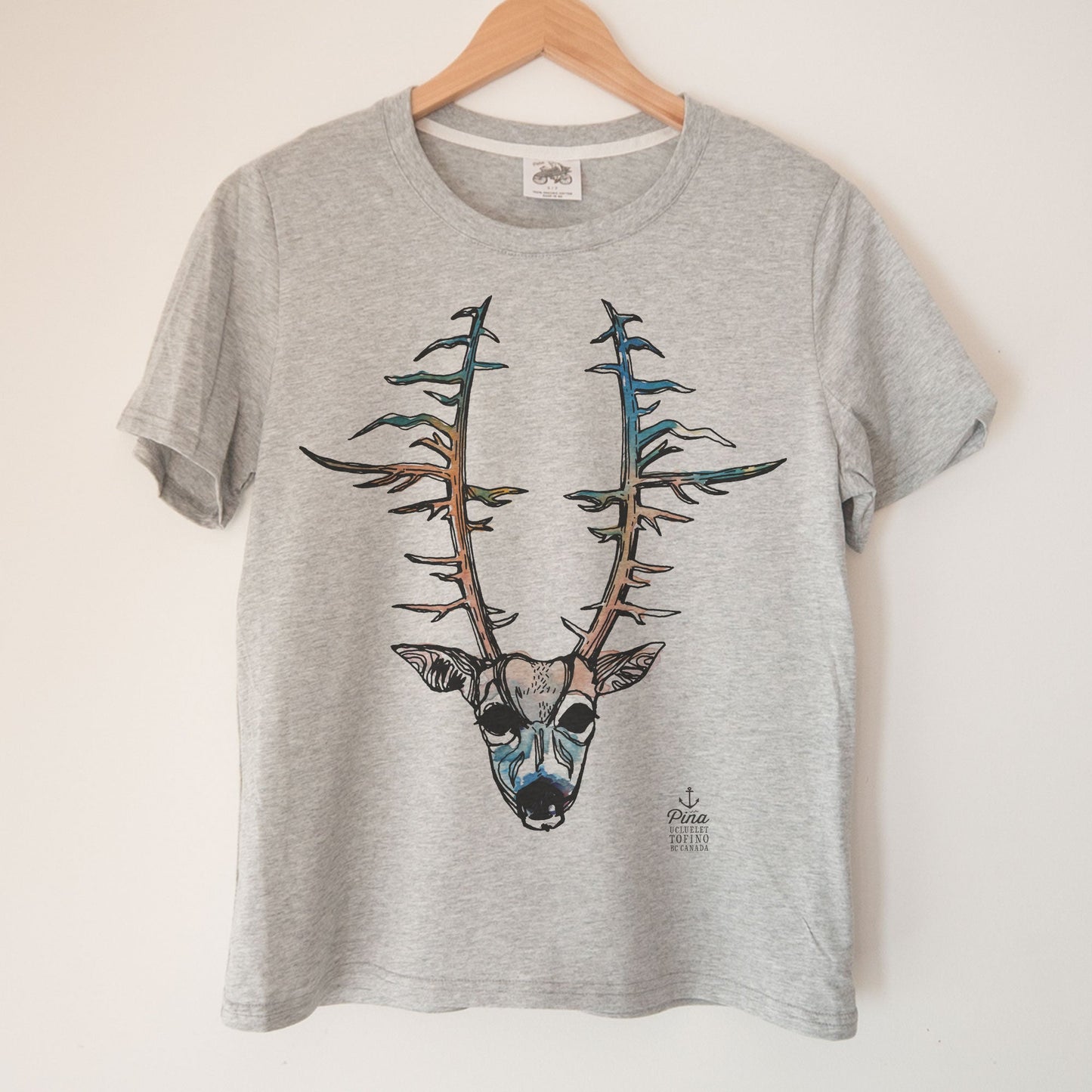 Deerhead in Colour Kennedy Lake Ladies Organic Cotton Tee