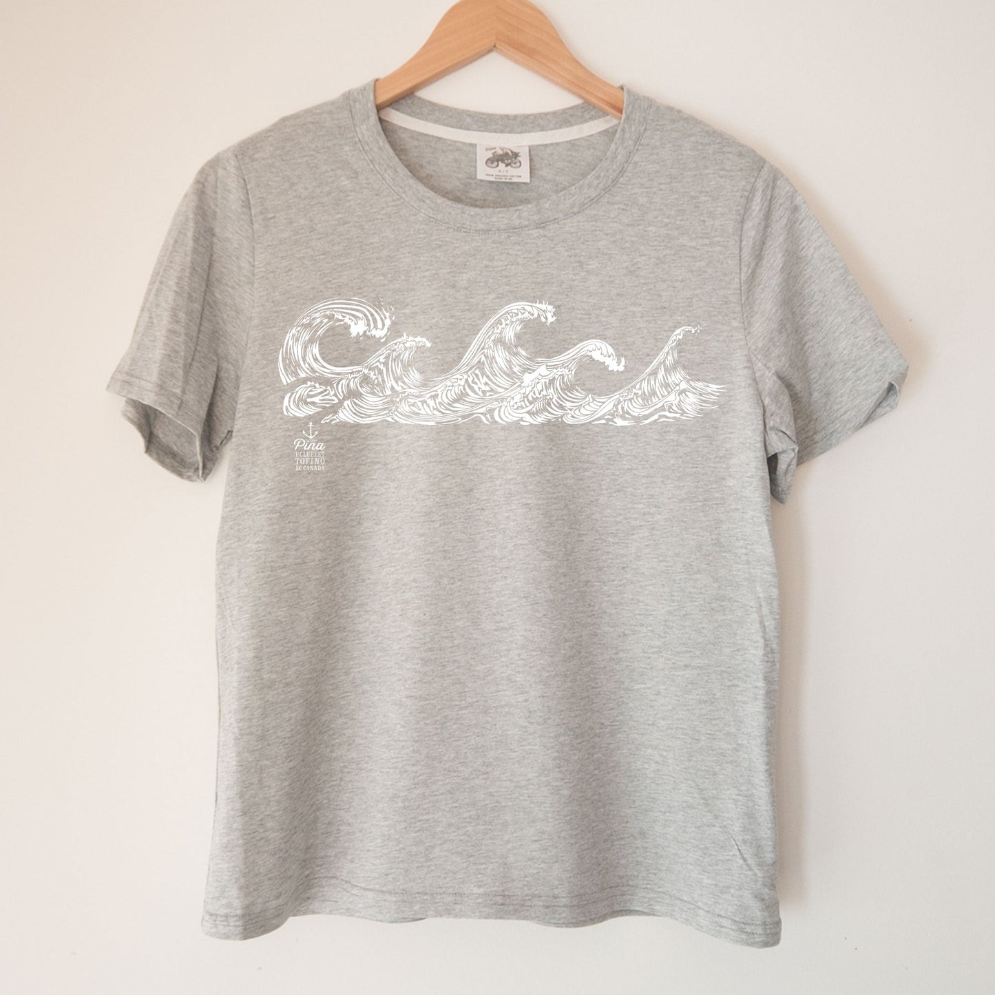 Doodle Wave in White Kennedy Lake Ladies Organic Cotton Tee