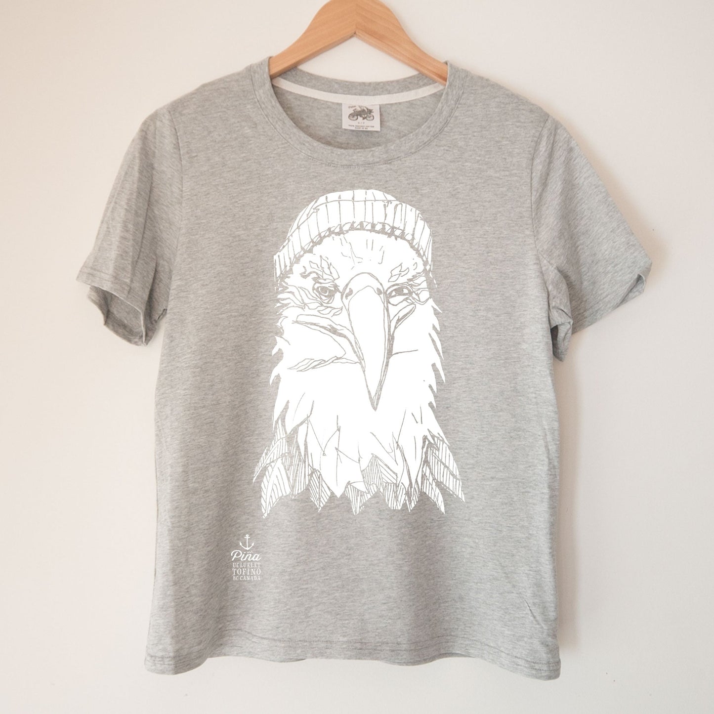 Eagle Toque in White Kennedy Lake Ladies Organic Cotton Tee