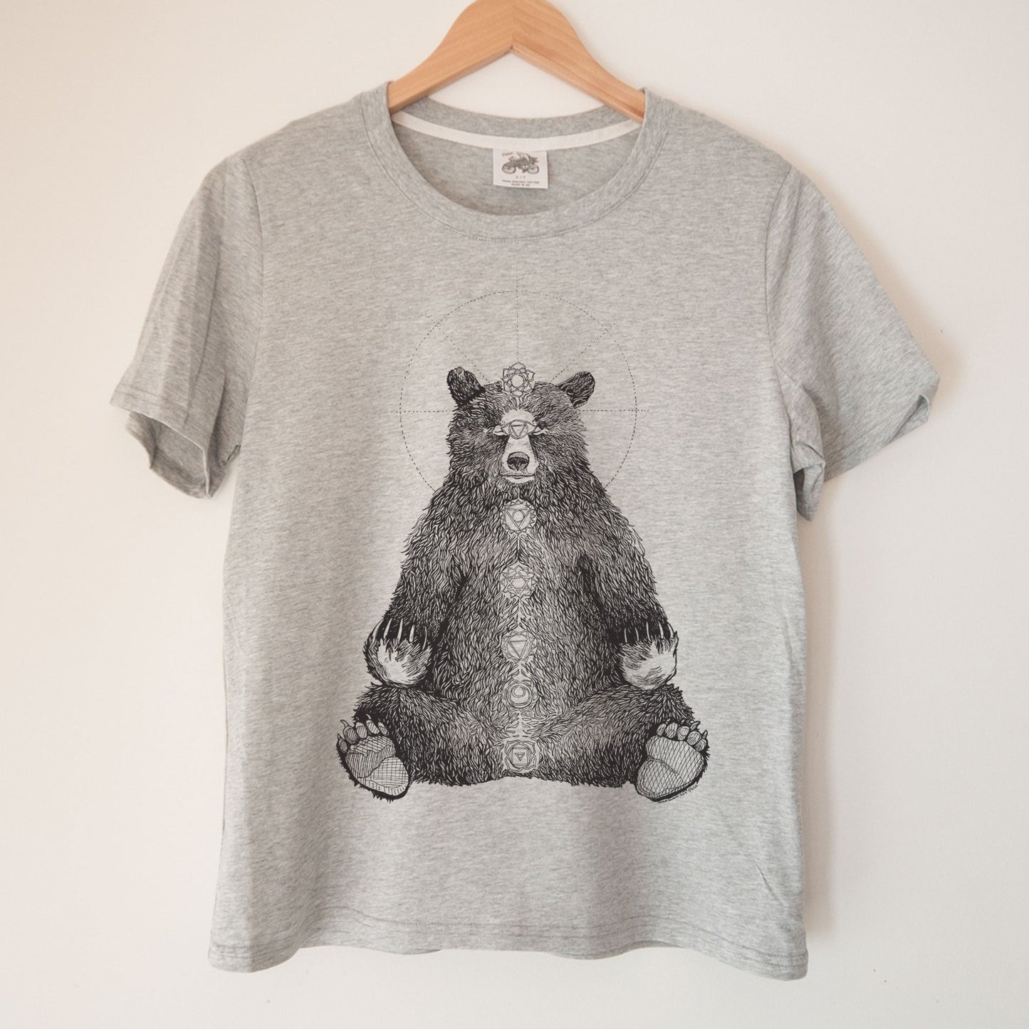 Kundalini Bear in Black Kennedy Lake Ladies Organic Cotton Tee