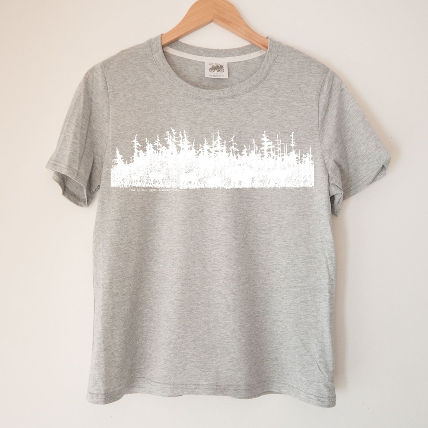 Westcoast Treeline in White Kennedy Lake Ladies Organic Cotton Tee