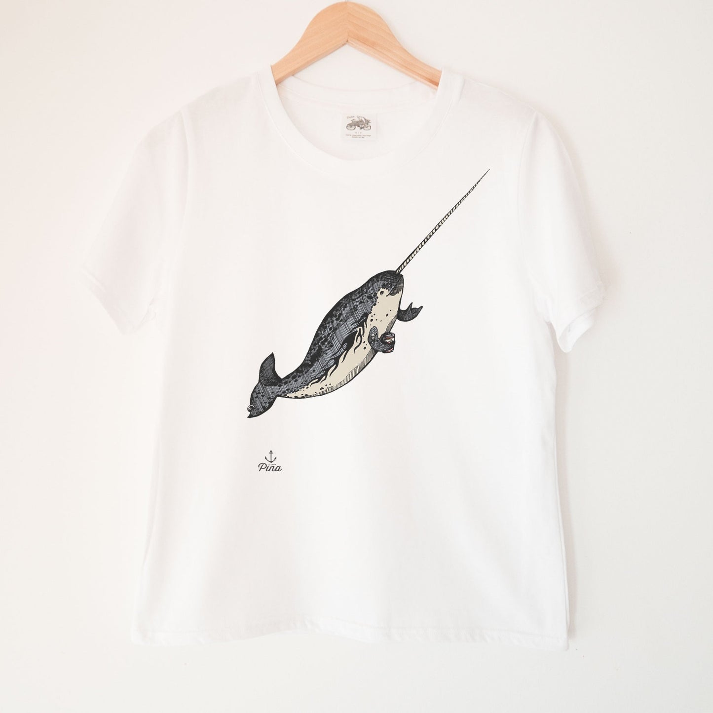 Gnarwhal in Colour Kennedy Lake Ladies Organic Cotton Tee