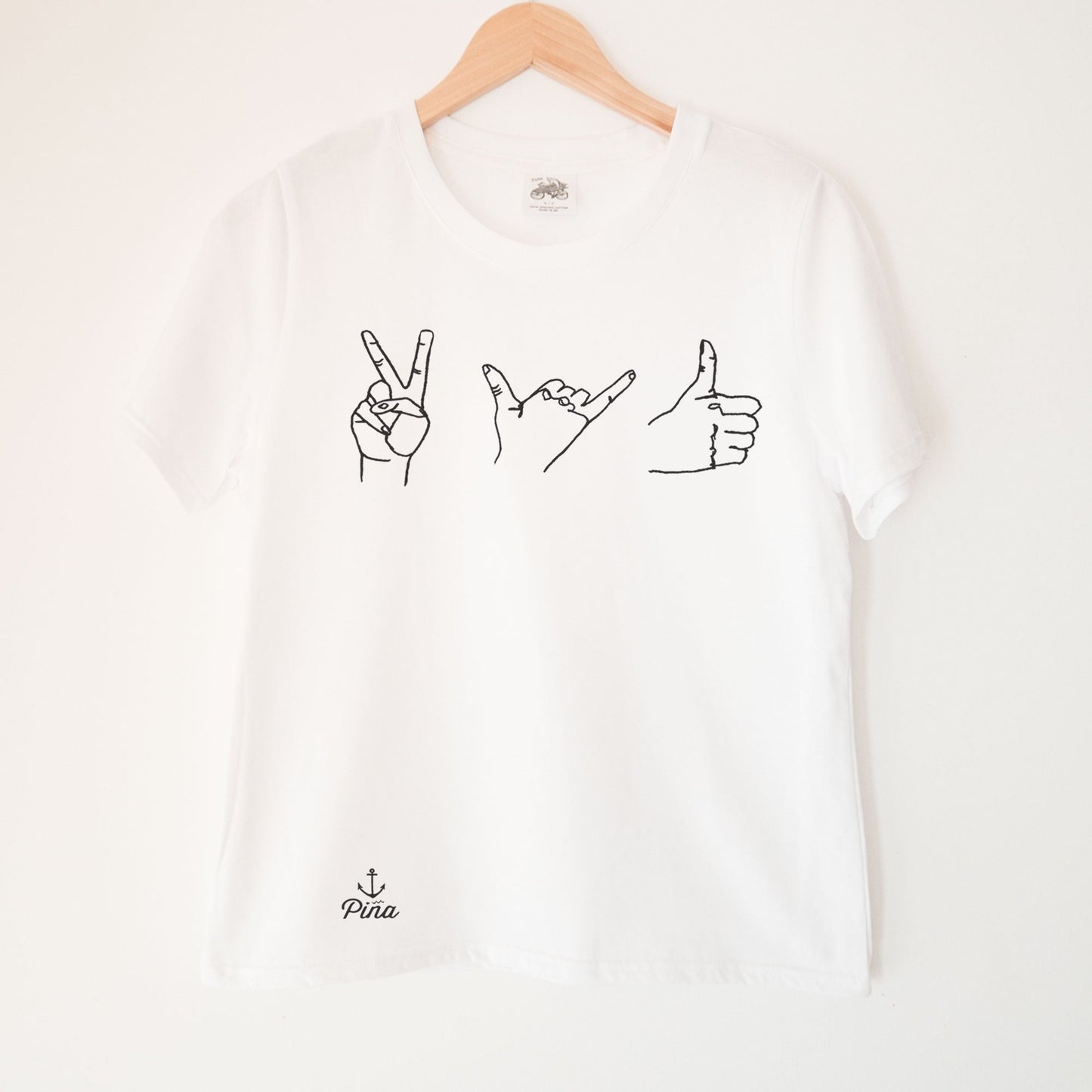 Hand Signs in Black Kennedy Lake Ladies Organic Cotton Tee