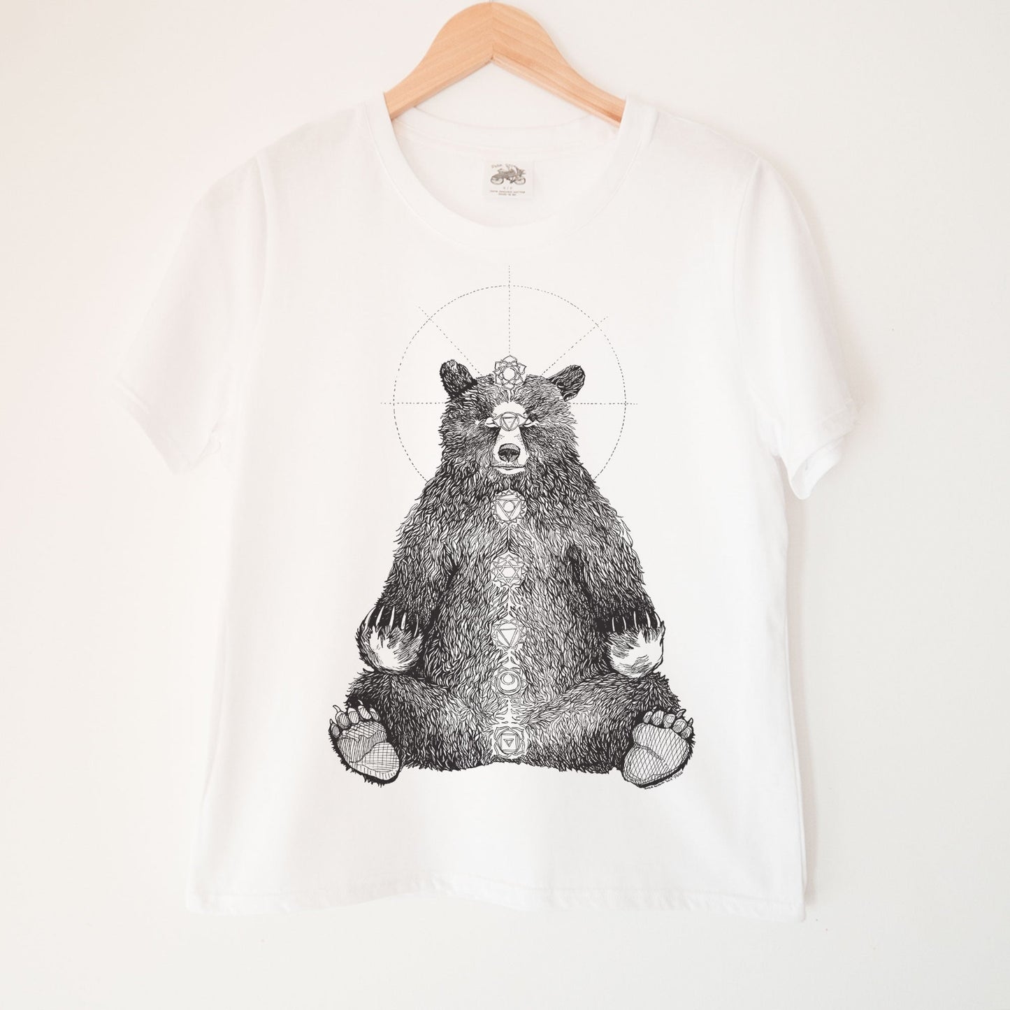 Kundalini Bear in Black Kennedy Lake Ladies Organic Cotton Tee