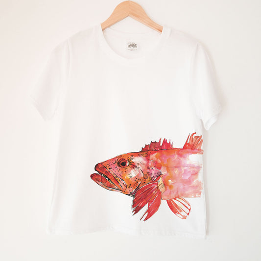 Lingcod in Colour Kennedy Lake Ladies Organic Cotton Tee