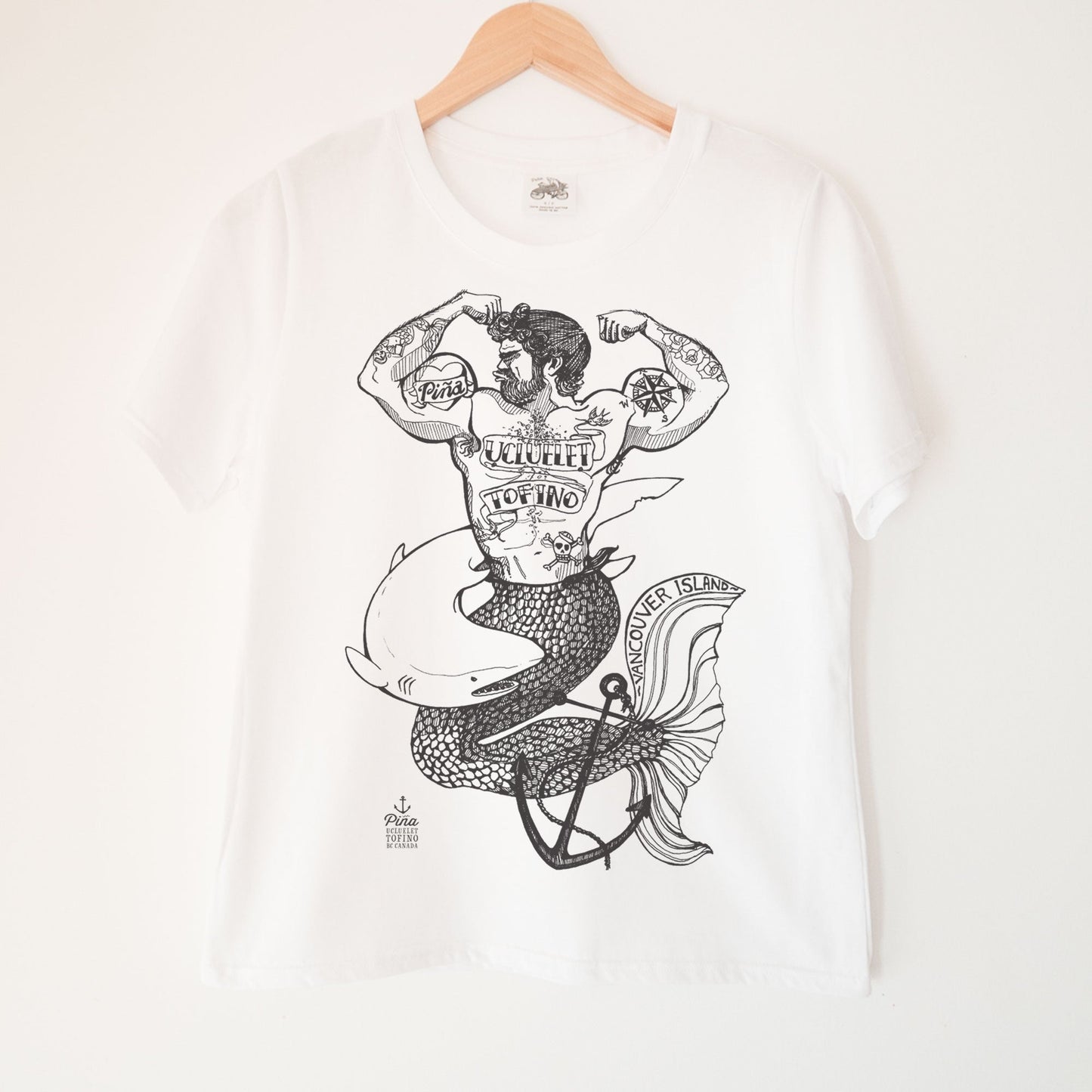 Merman in Black Kennedy Lake Ladies Organic Cotton Tee