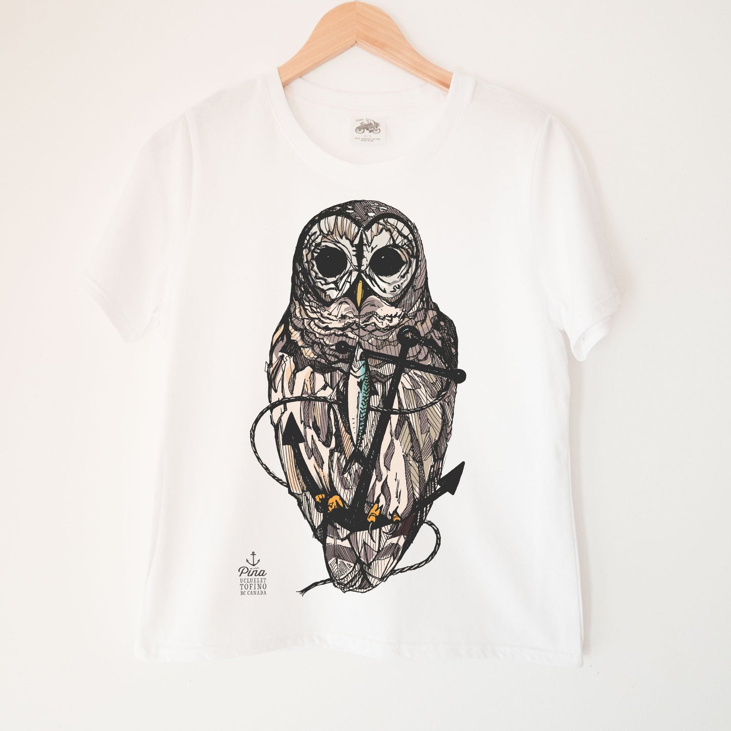 Owl & Anchor in Colour Kennedy Lake Ladies Organic Cotton Tee