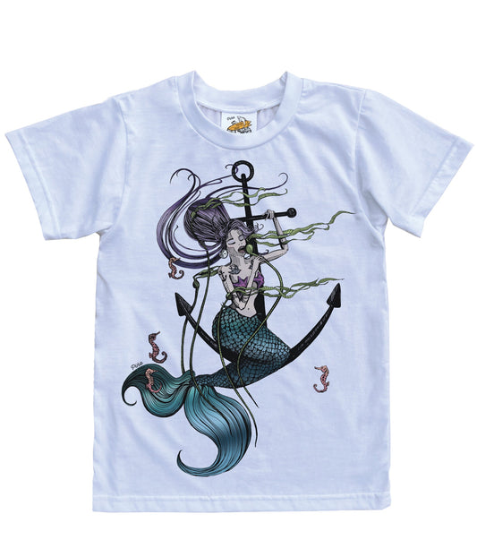 Mermaid Singing in Colour Organic Cotton Kids Tee