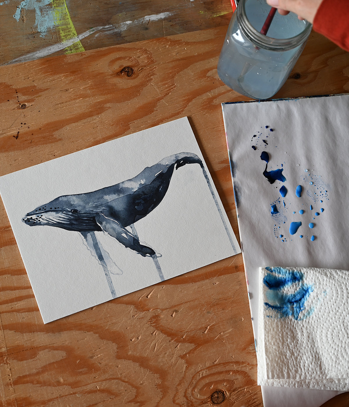 Watercolour Humpback Design